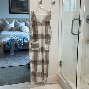 Free people plaid overalls / jumpsuit / romper